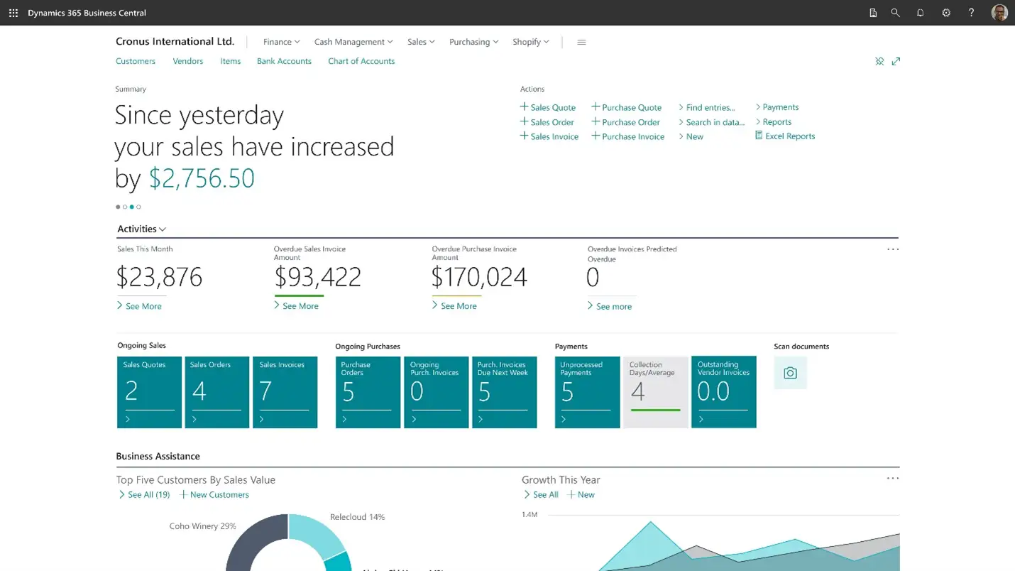 Dynamics 365 Business Central visualization