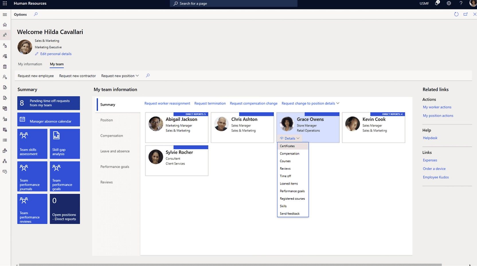 Dynamics 365 Human Resources visualization